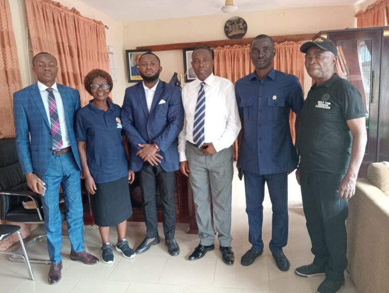 The HTWC team with officials on a partnership visit