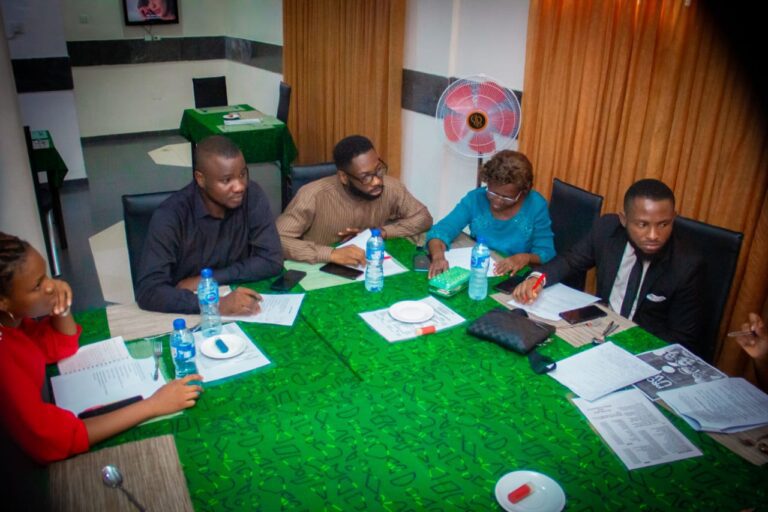 The HTWC team in a meeting with the Chairman of Help The Woman Campaign Itybulous Foundation